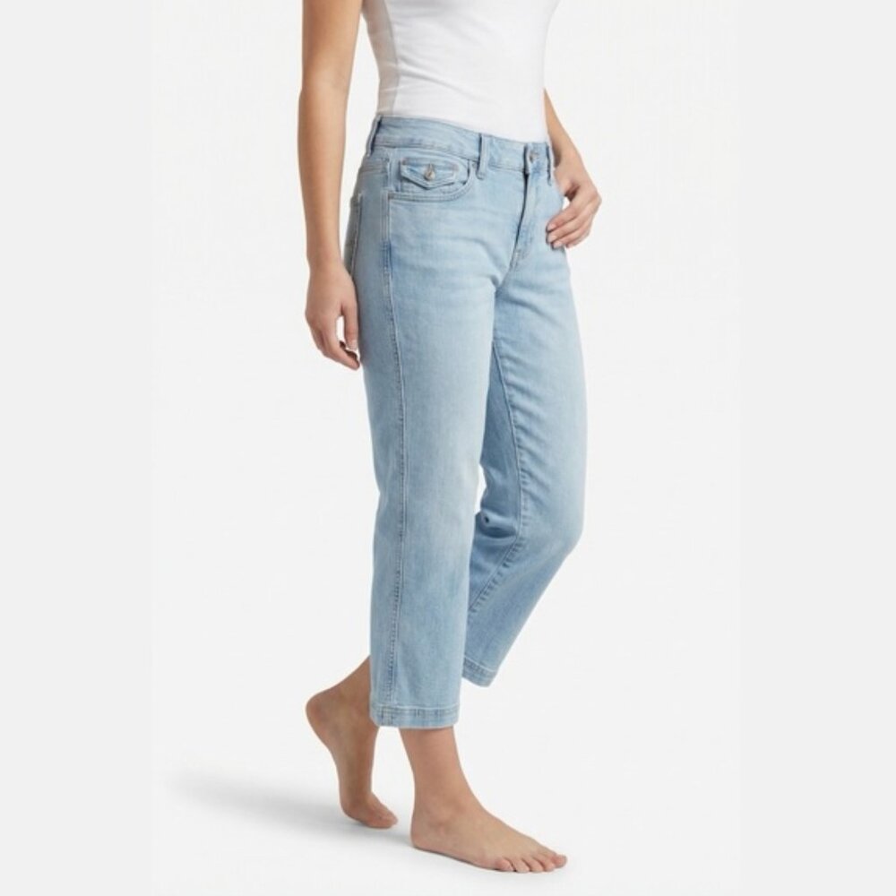 TOMMY HILFIGER JEANS y2k Light Wash 6 Women's Boyfriend Capri Cropped Jeans